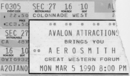 Aerosmithの'90年3月3日Inglewood公演チケット半券 Aerosmith Ticket Inglewood 1990