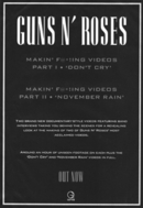 「The Making of Don't Cry」UK雑誌広告 GN'R Making Of Don't Cry UK Advert